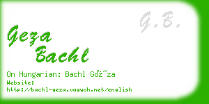 geza bachl business card